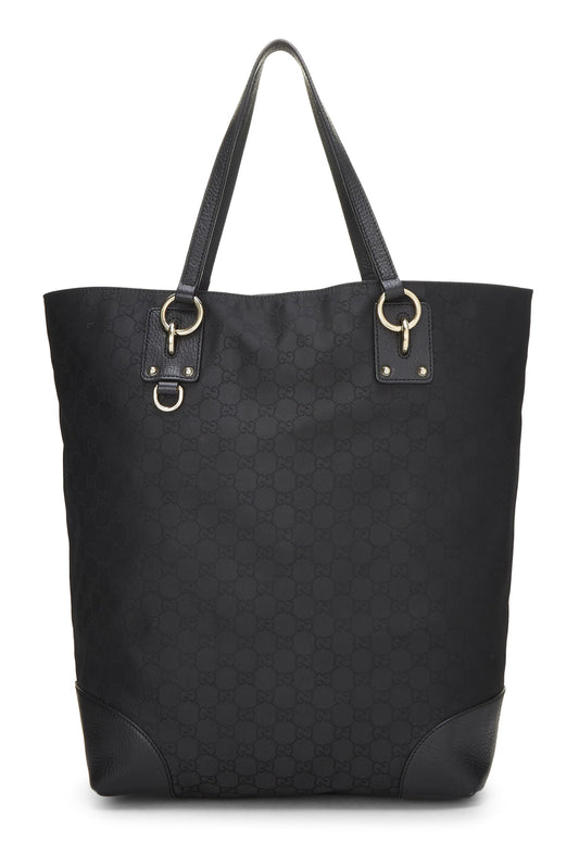 Gucci, Pre-Loved Black Nylon GG Tote Bag, Black