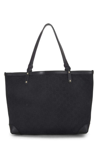 Gucci, sac fourre-tout artisanal en toile GG noir d'origine d'occasion, noir