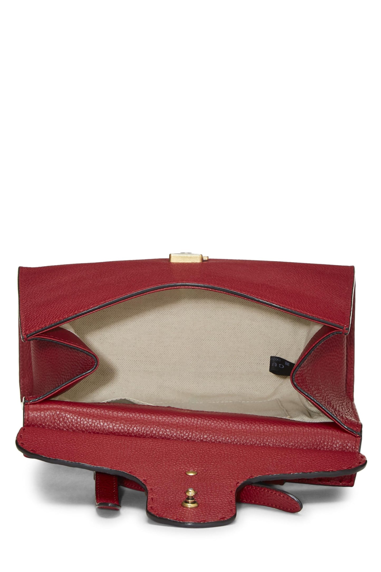 Gucci, Pre-Loved Red Leather GG Marmont Top Handle Bag Mini, Red