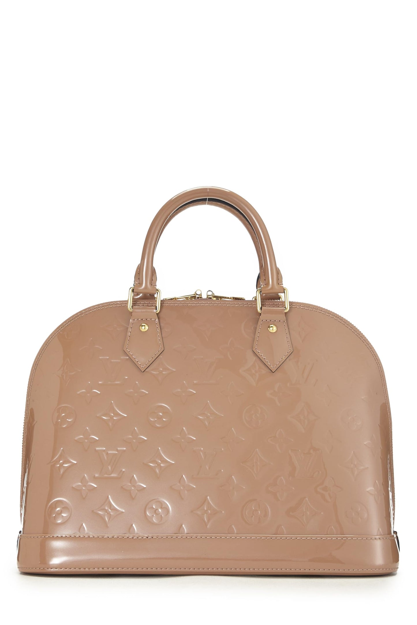 Louis Vuitton, Pre-Loved Rose Velours Monogram Vernis Alma PM NM, Beige