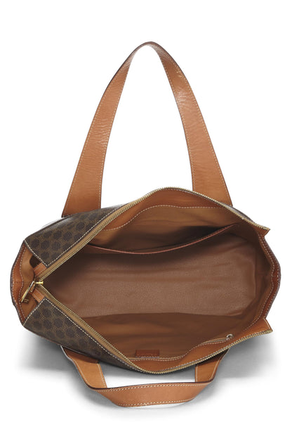 Céline, Pre-Loved Brown Coated Canvas Macadam Tote, Brown