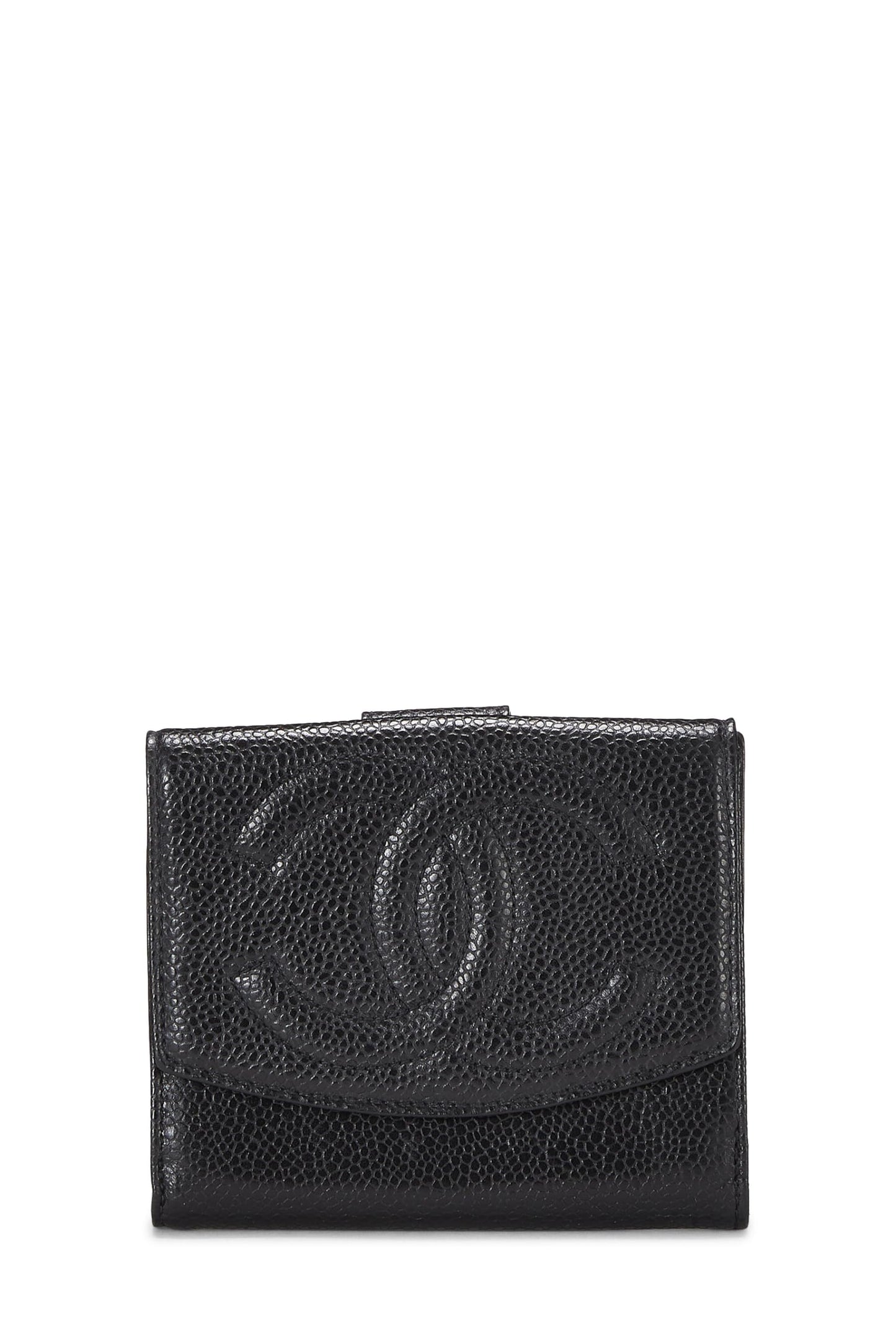 Chanel, portefeuille Timeless « CC » en cuir d'agneau noir d'occasion, noir