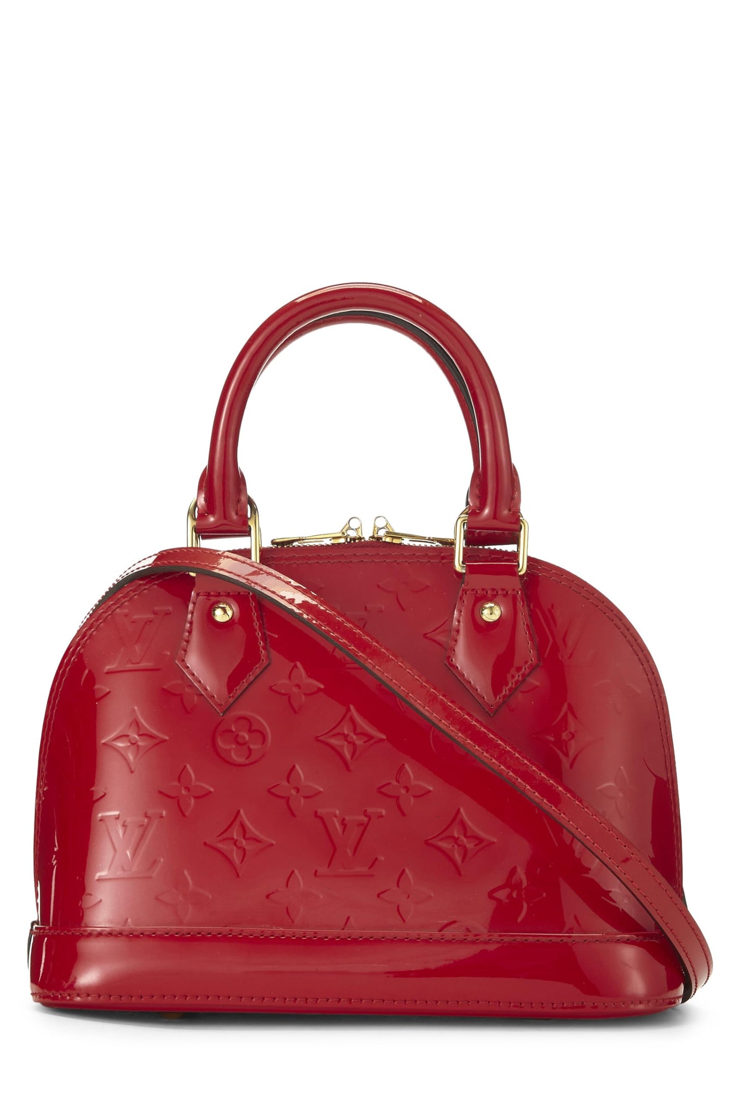 Louis Vuitton, Pre-Loved Cerise Monogram Vernis Alma BB, Rojo