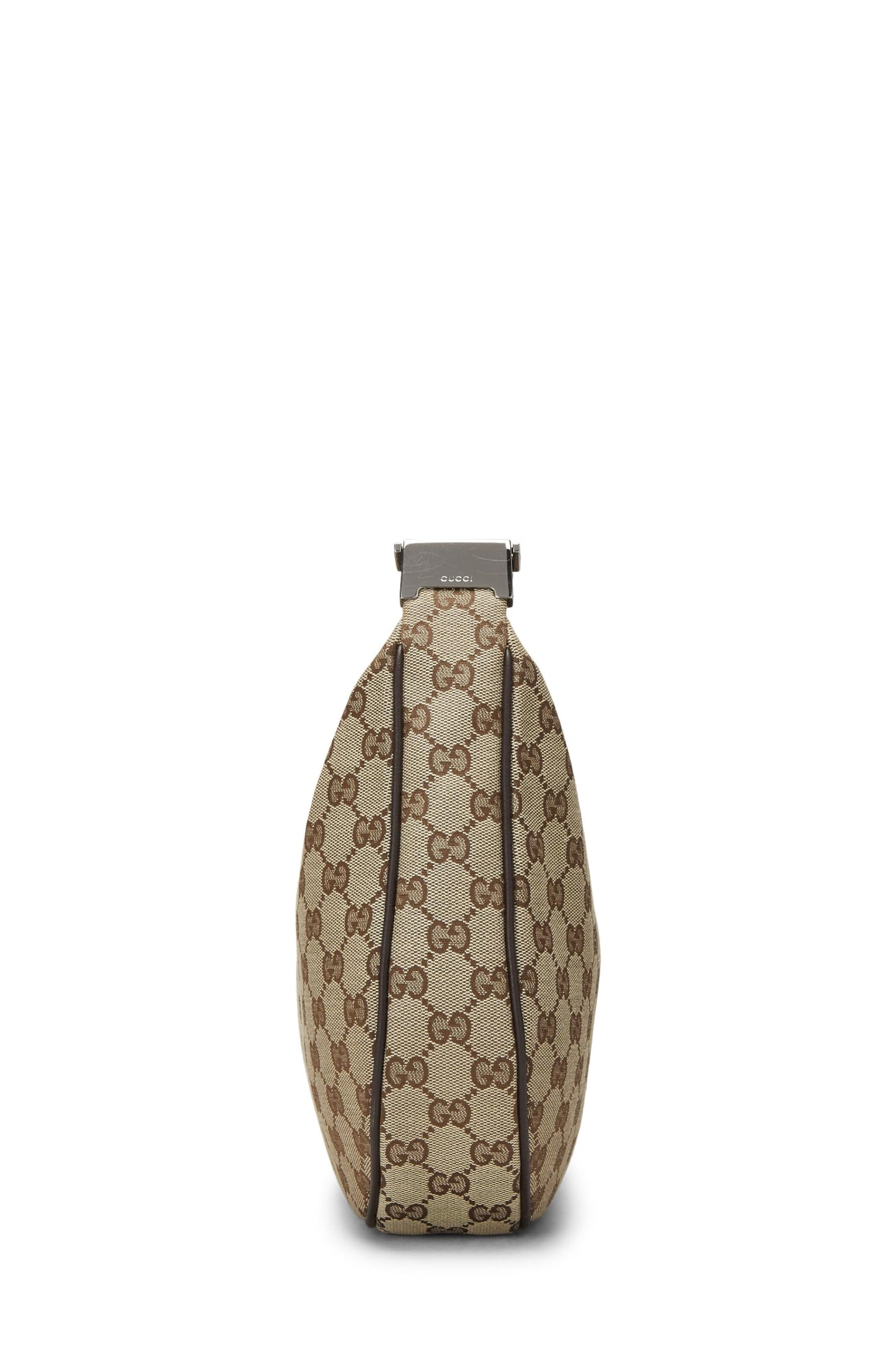 Gucci, sac messager rond en toile GG d'origine d'occasion, marron