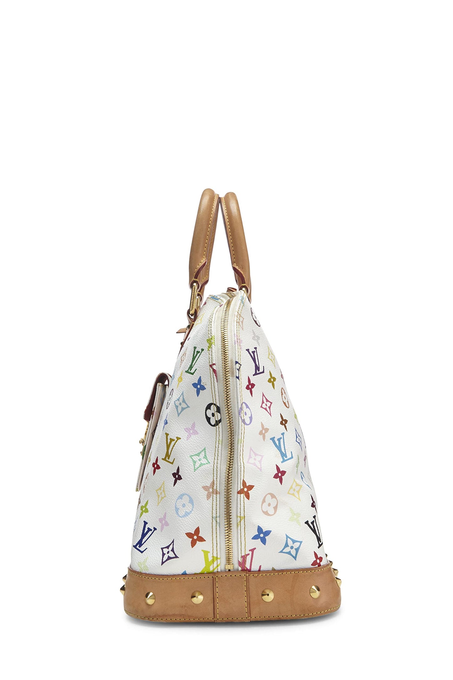 Louis Vuitton, Takashi Murakami x Louis Vuitton Alma GM Blanc Monogram Multicolore d'occasion, Blanc