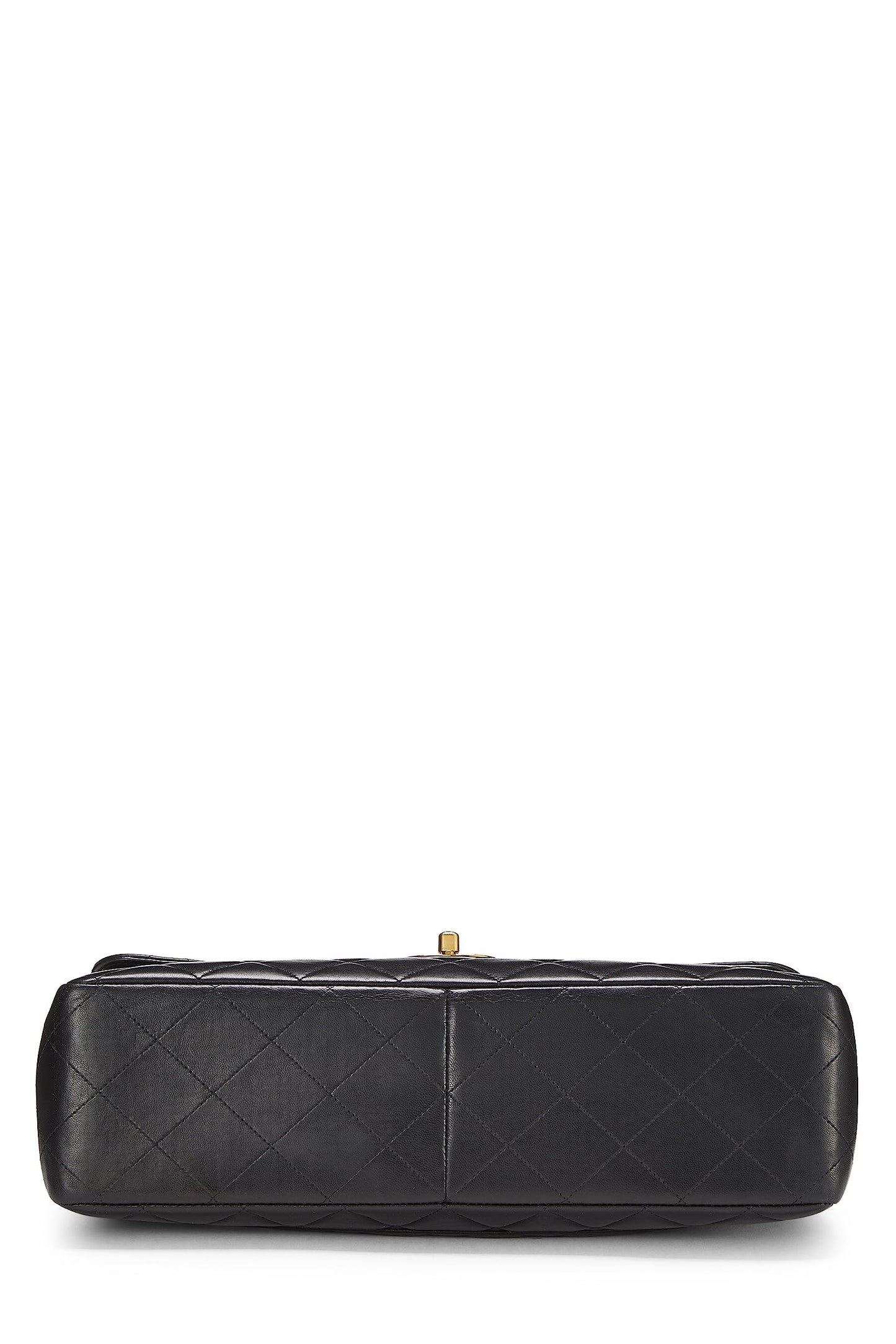 Chanel, Pre-Loved Black Quilted Lambskin Half Flap Jumbo, Black