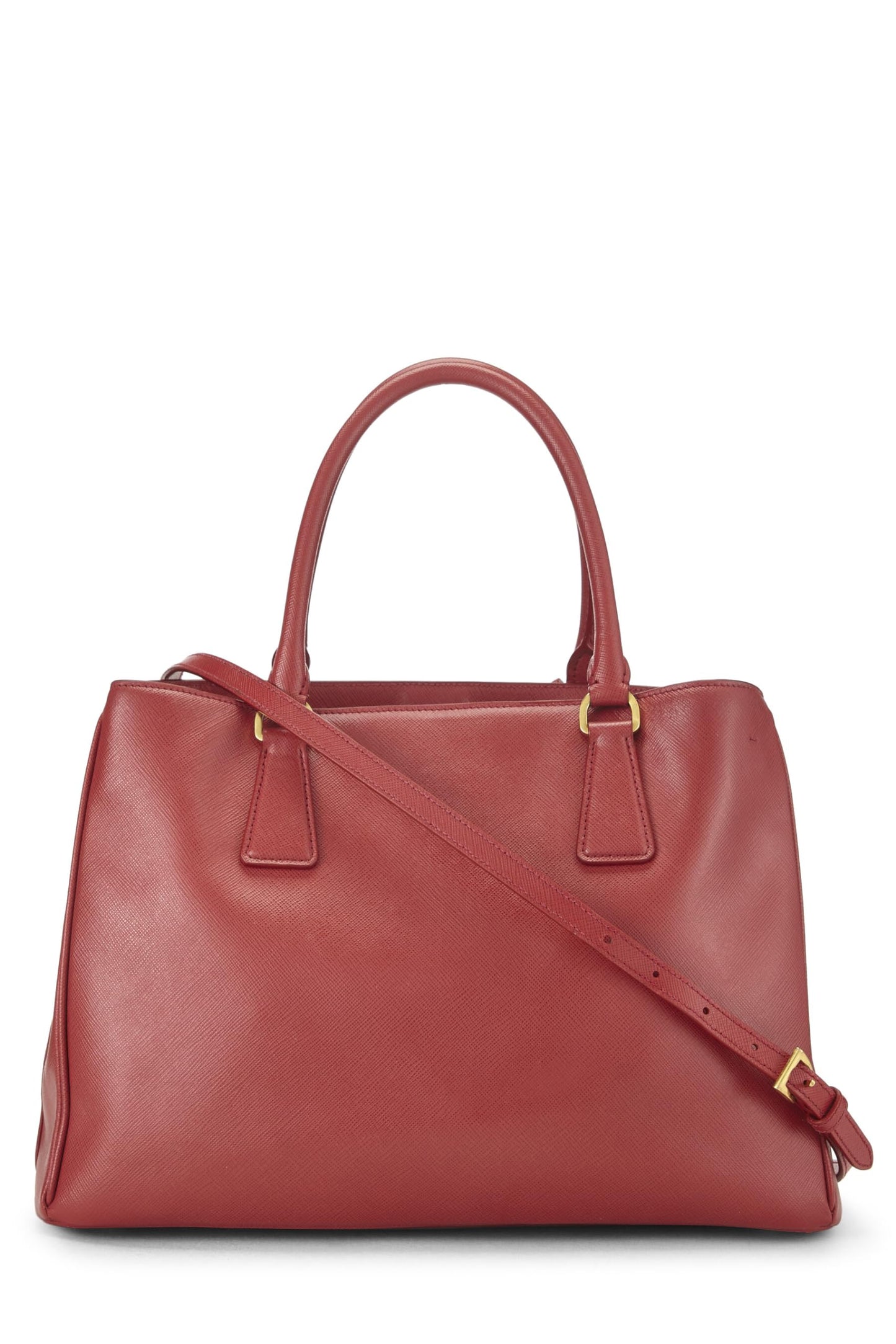 Prada, sac fourre-tout Executive moyen en saffiano rouge d'occasion, rouge