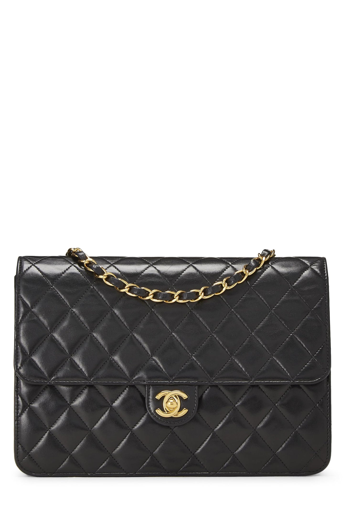 Chanel, Pre-Loved Black Quilted Lambskin Turnlock Ex Flap Medium, Black