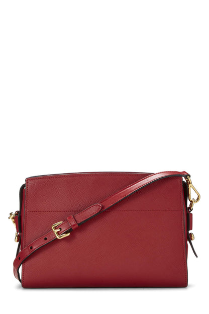 Prada, sac à bandoulière Esplanade en saffiano rouge d'occasion, rouge