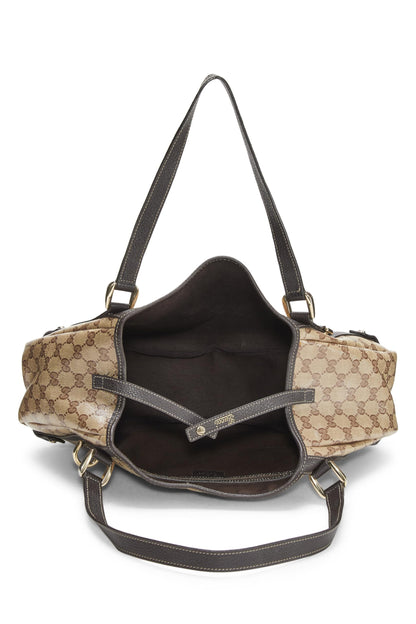 Gucci, sac fourre-tout Abbey en toile cristal GG d'occasion, marron