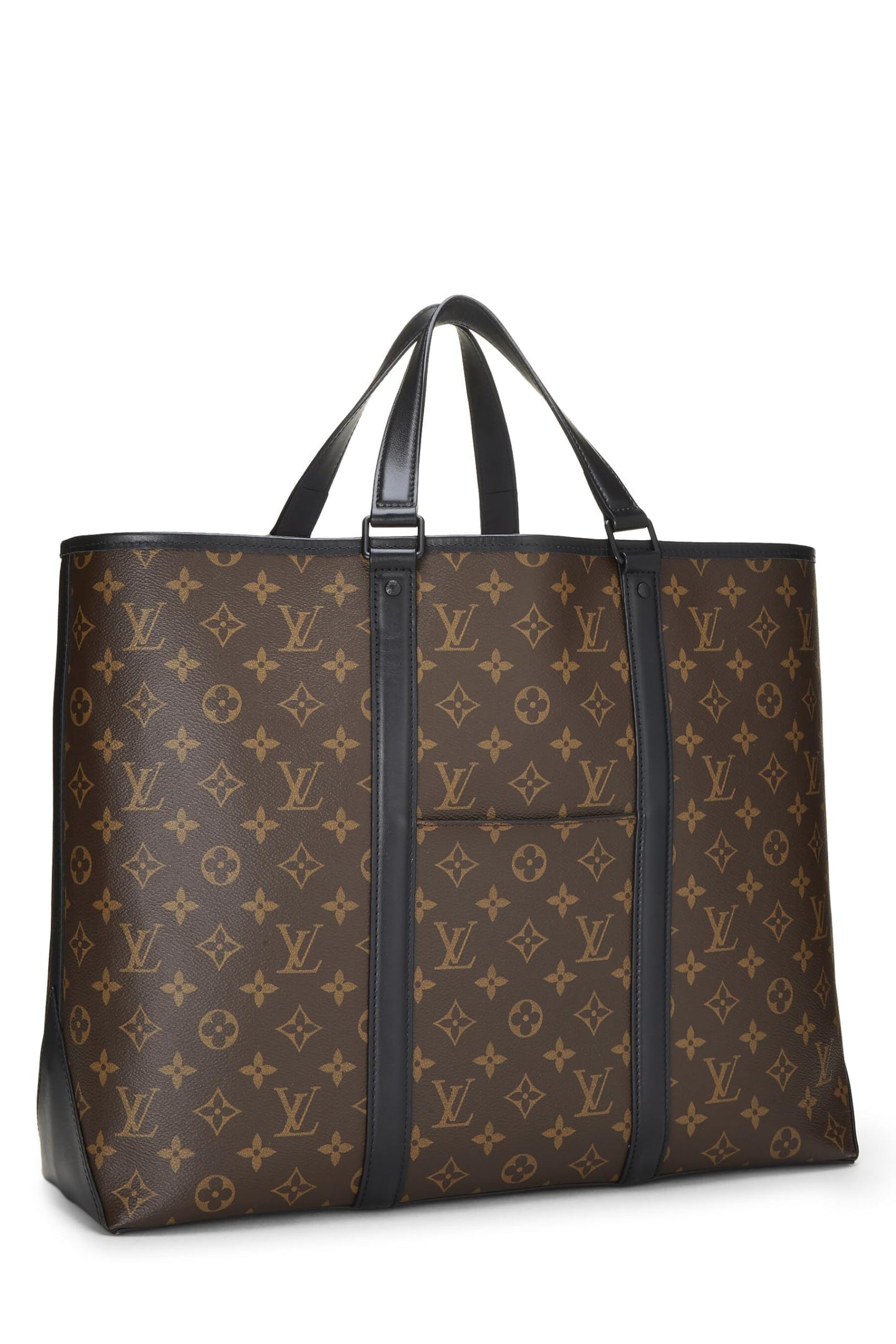 Louis Vuitton, sac fourre-tout Weekend GM en toile Macassar en toile Monogram noire d'occasion, noir