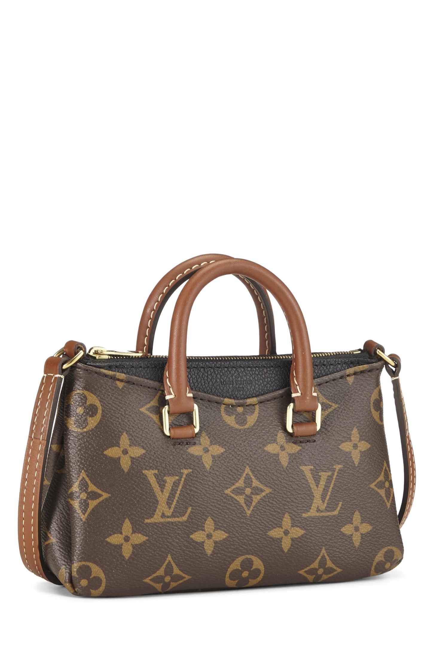 Louis Vuitton, Pre-Loved Black Monogram Canvas Pallas Nano, Black