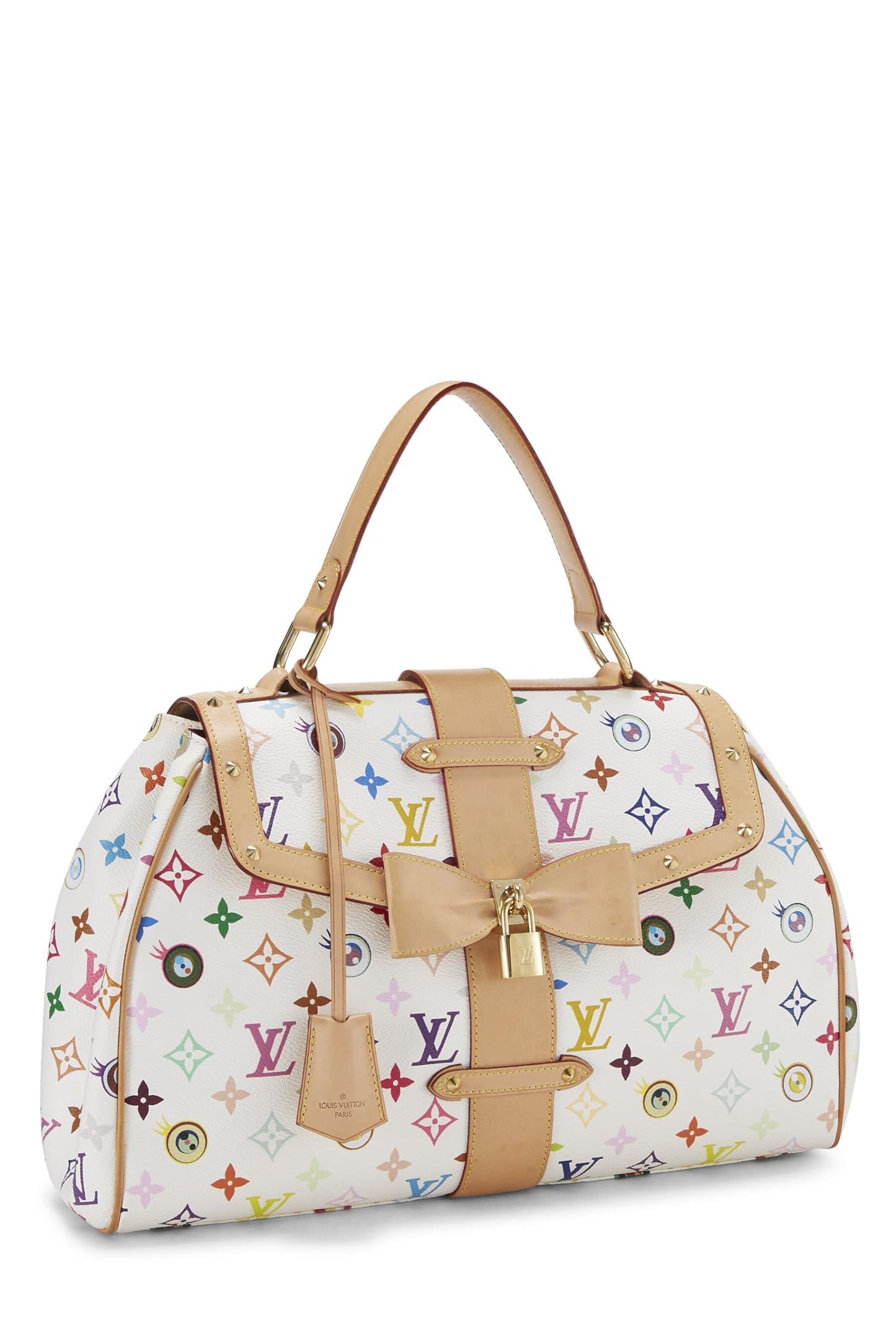 Louis Vuitton, Takashi Murakami x Louis Vuitton Sac Retro GM Monogram Eye Love Multicolore Blanc d'occasion, Blanc