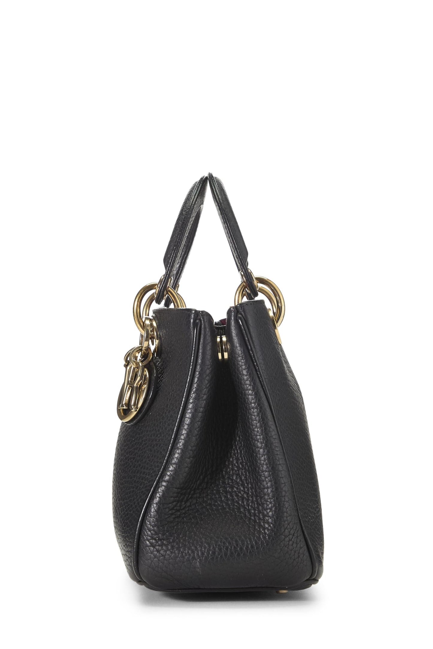 Dior, Mini sac à main Diorissimo en cuir noir d'occasion, noir