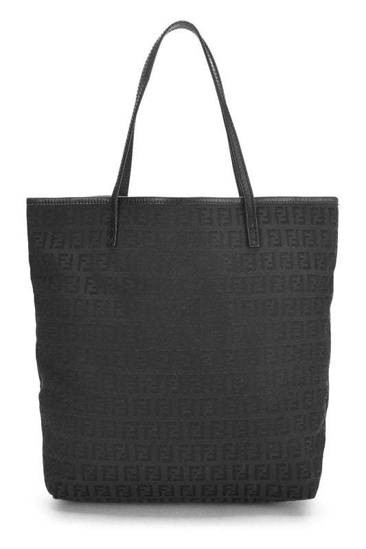 Fendi, Bolso tote pequeño de lona con forma de calabacín negro Pre-Loved, Negro