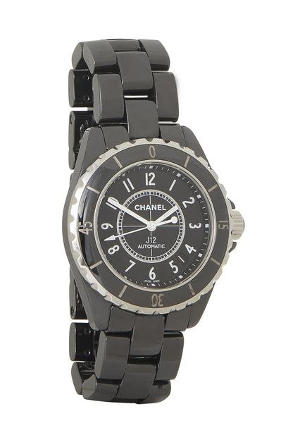 Chanel, Montre J12 en céramique noire d'occasion 38 mm, noire