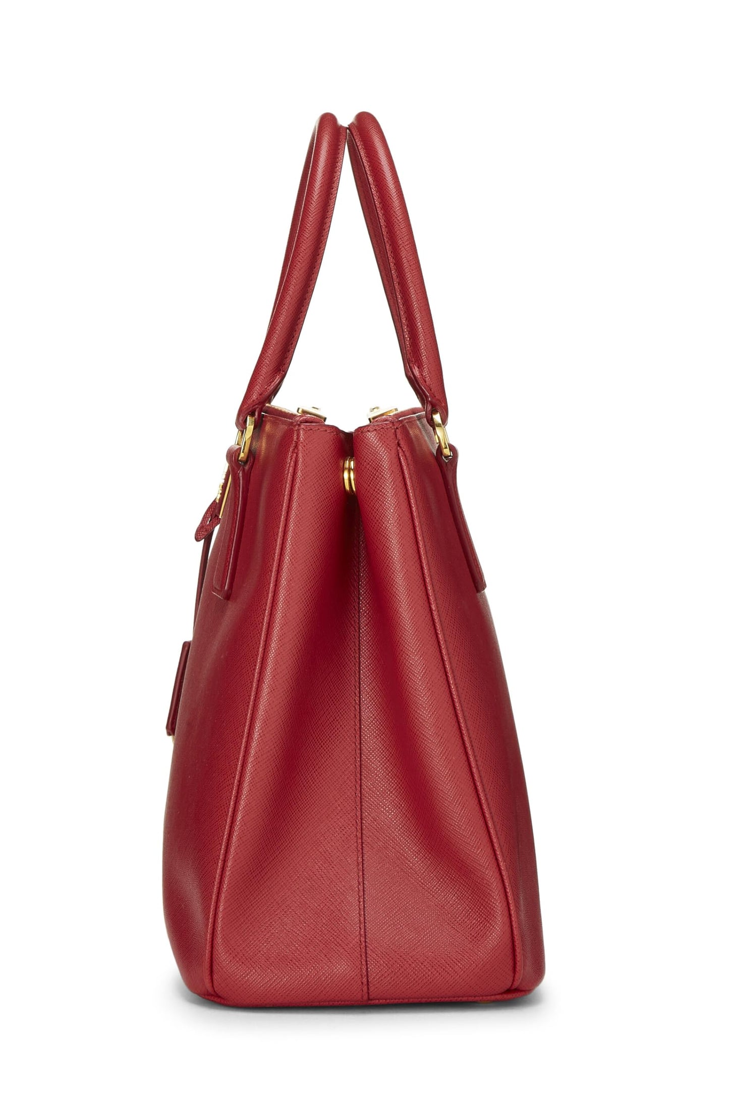 Prada, sac fourre-tout Galleria rouge Saffiano de taille moyenne, d'occasion, rouge