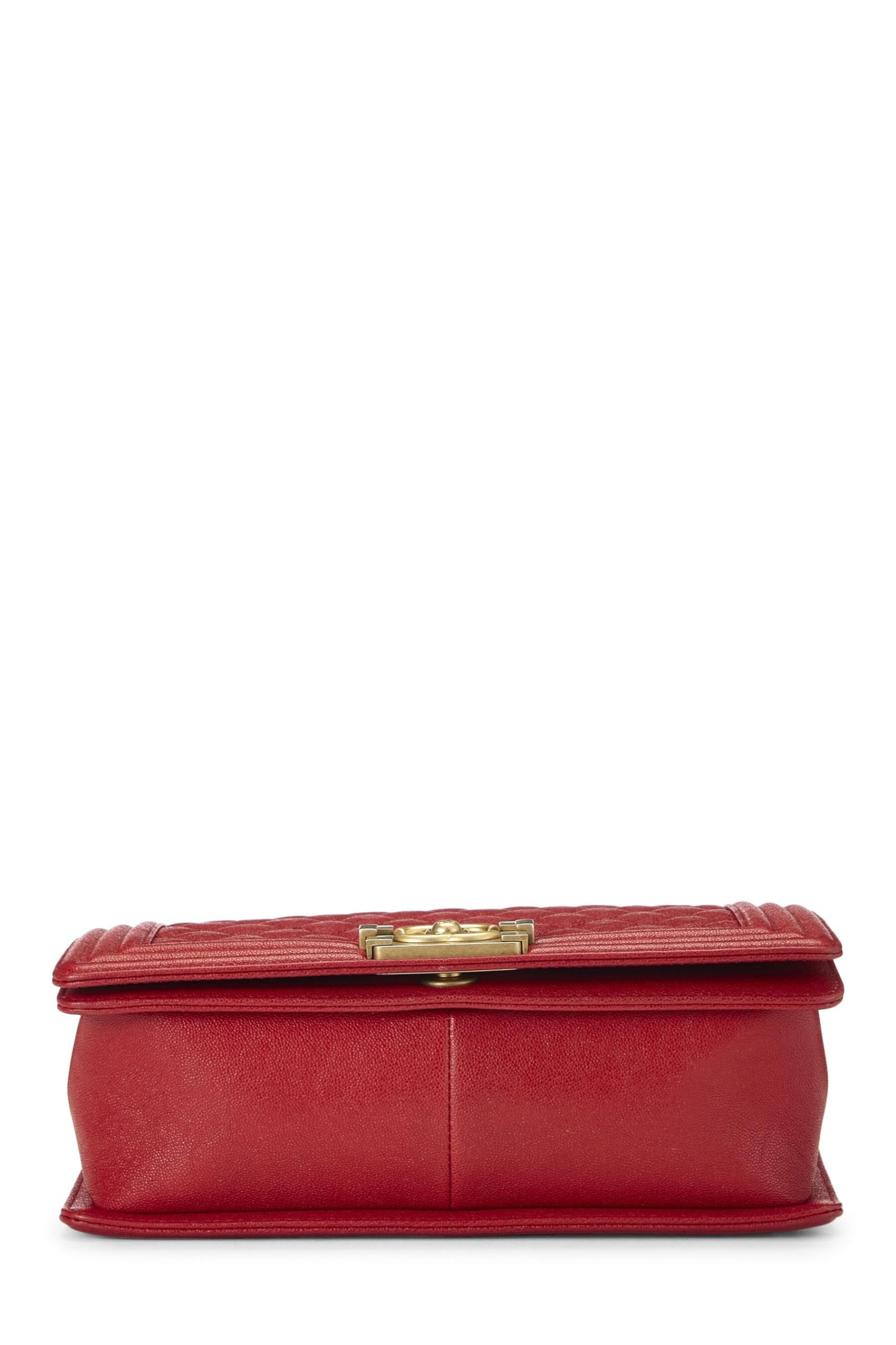 Chanel, Bolso pequeño de caviar acolchado rojo Pre-Loved, Rojo