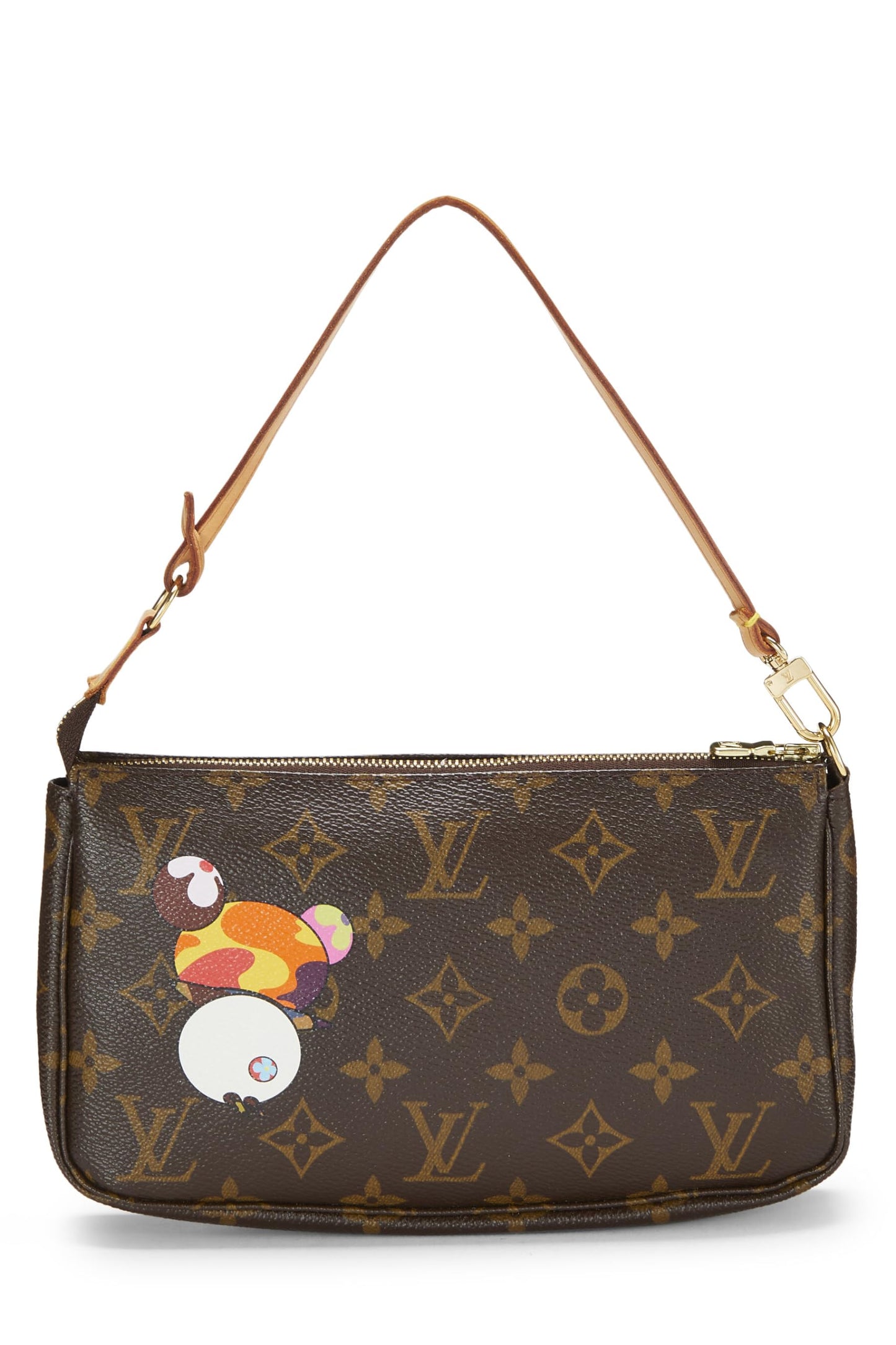 Louis Vuitton, Pre-Loved Takashi Murakami x Louis Vuitton Monogram Canvas Panda Pochette Accessoires, Brown