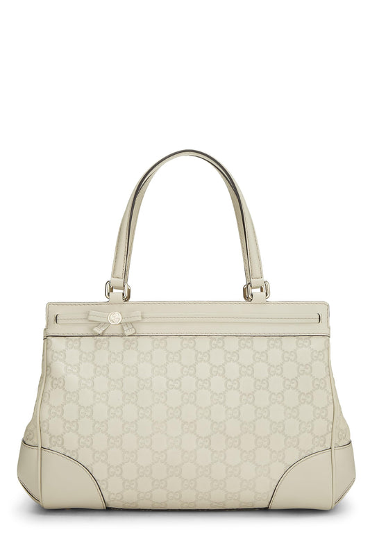 Gucci, Bolso tote doble Guccissima Mayfair blanco Pre-Loved, Blanco