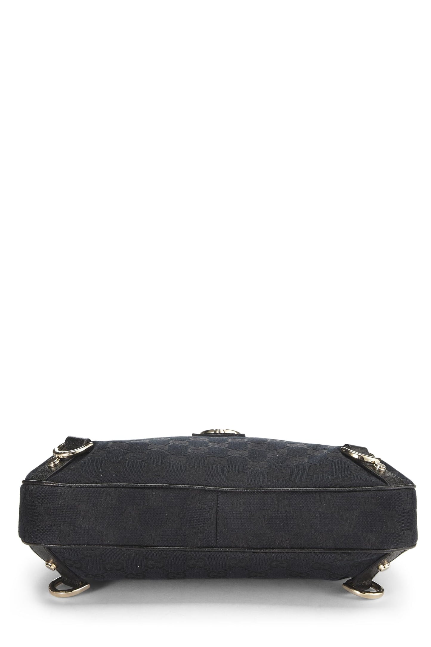 Gucci, sac hobo Abbey en toile GG noir d'occasion avec anneau en D, petit modèle, noir