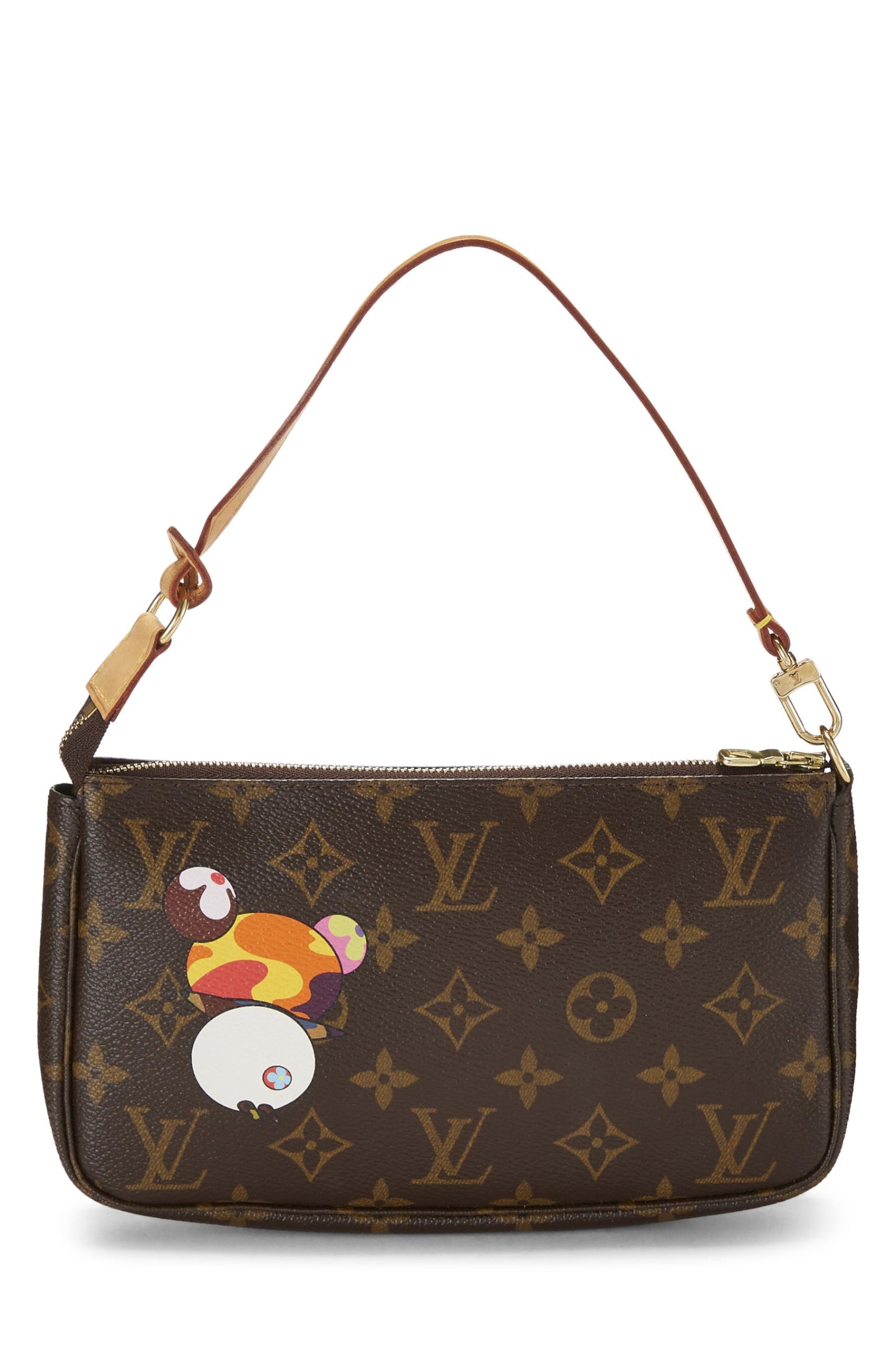 Louis Vuitton, Pre-Loved Takashi Murakami x Louis Vuitton Monogram Canvas Panda Pochette Accessoires, Brown