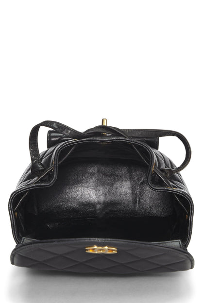 Chanel, Pre-Loved Black Quilted Lambskin Classic Backpack, Black