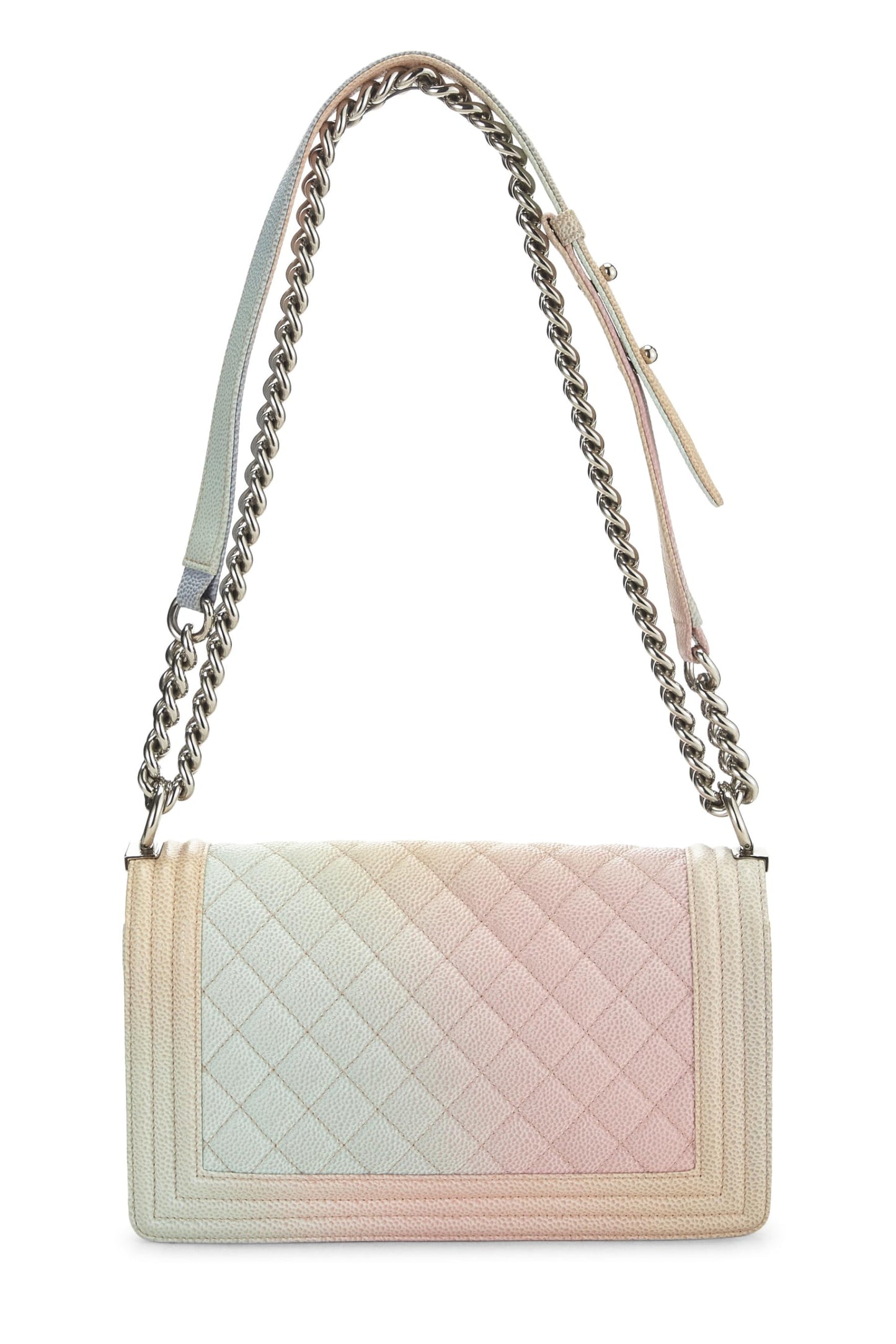 Chanel, Sac Boy matelassé Rainbow Caviar Medium d'occasion, multicolore