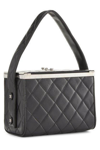 Chanel, Pre-Loved Black Quilted Lambskin Box Bag, Black