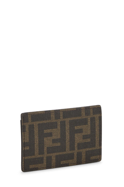 Fendi, porte-cartes en toile enduite marron Zucca d'occasion, marron