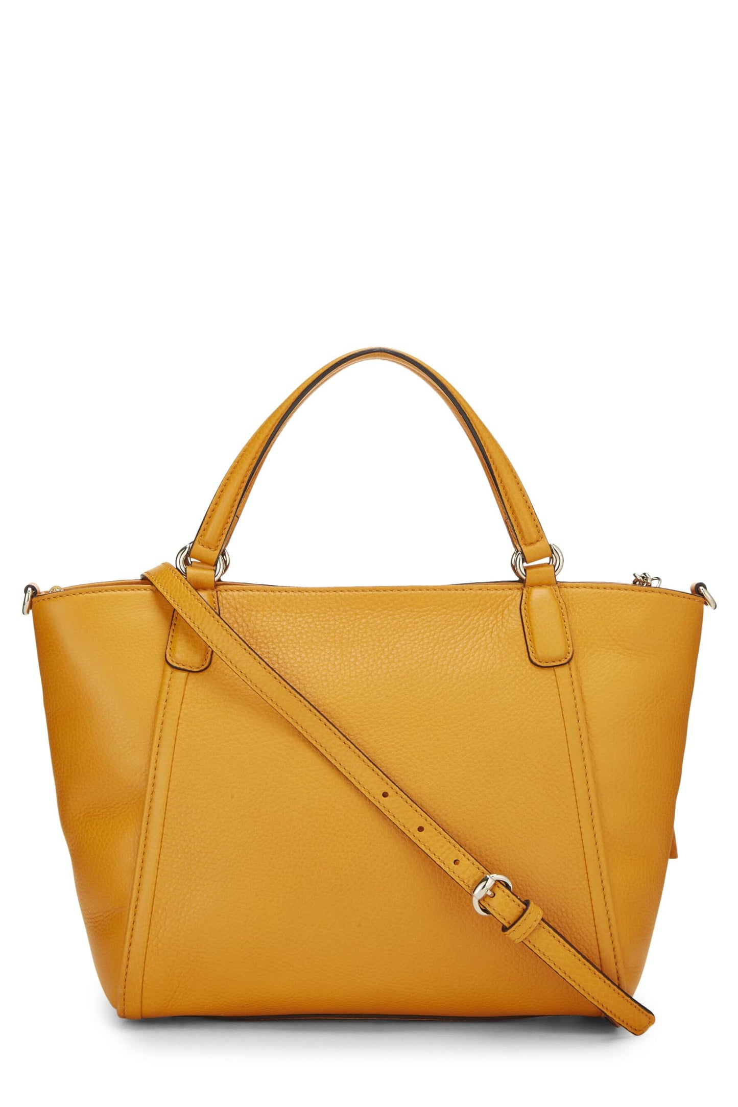 Gucci, sac à main Soho en cuir grainé orange d'occasion, jaune