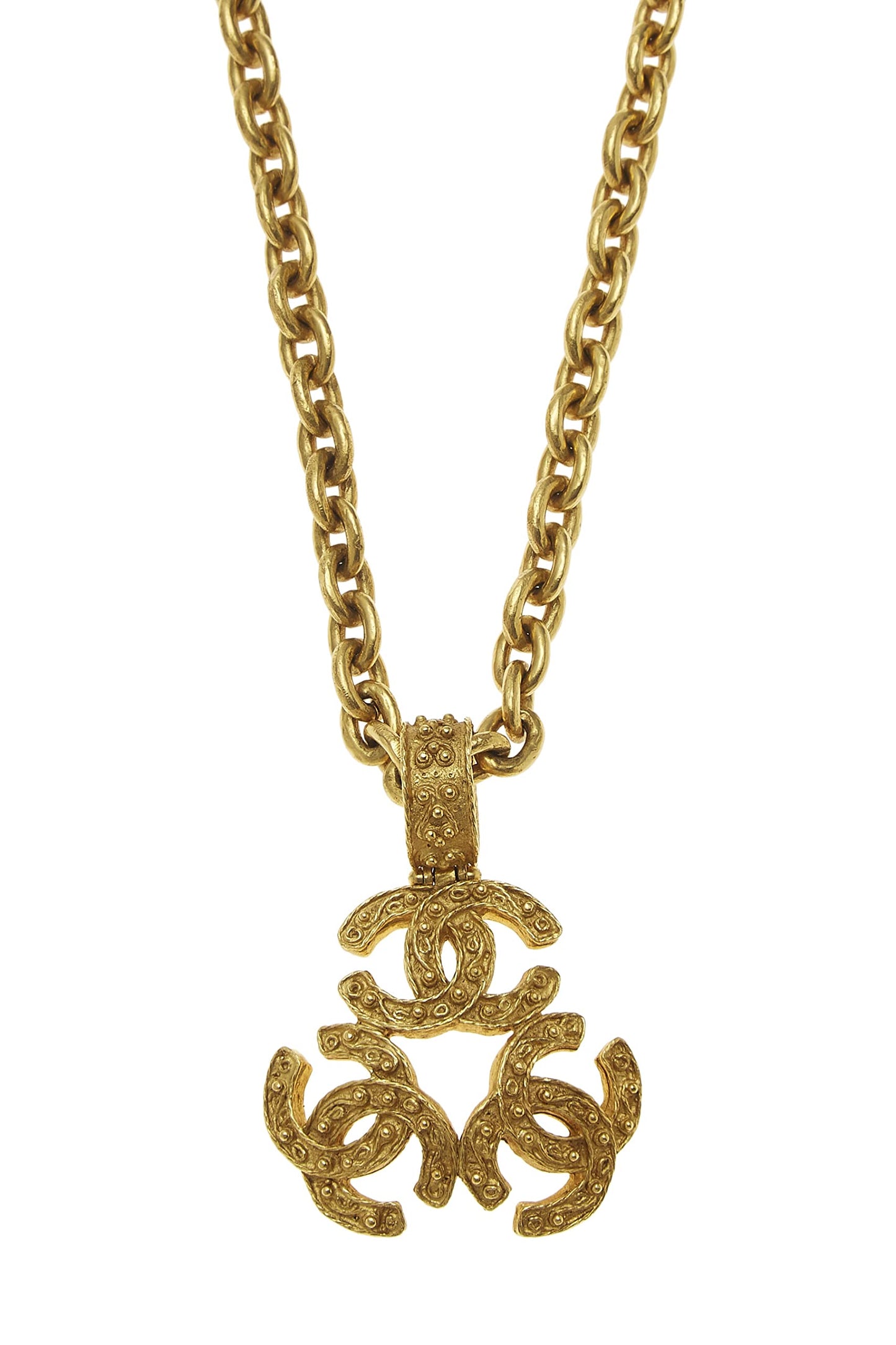 Chanel, collier « CC » en filigrane d'or d'occasion, or