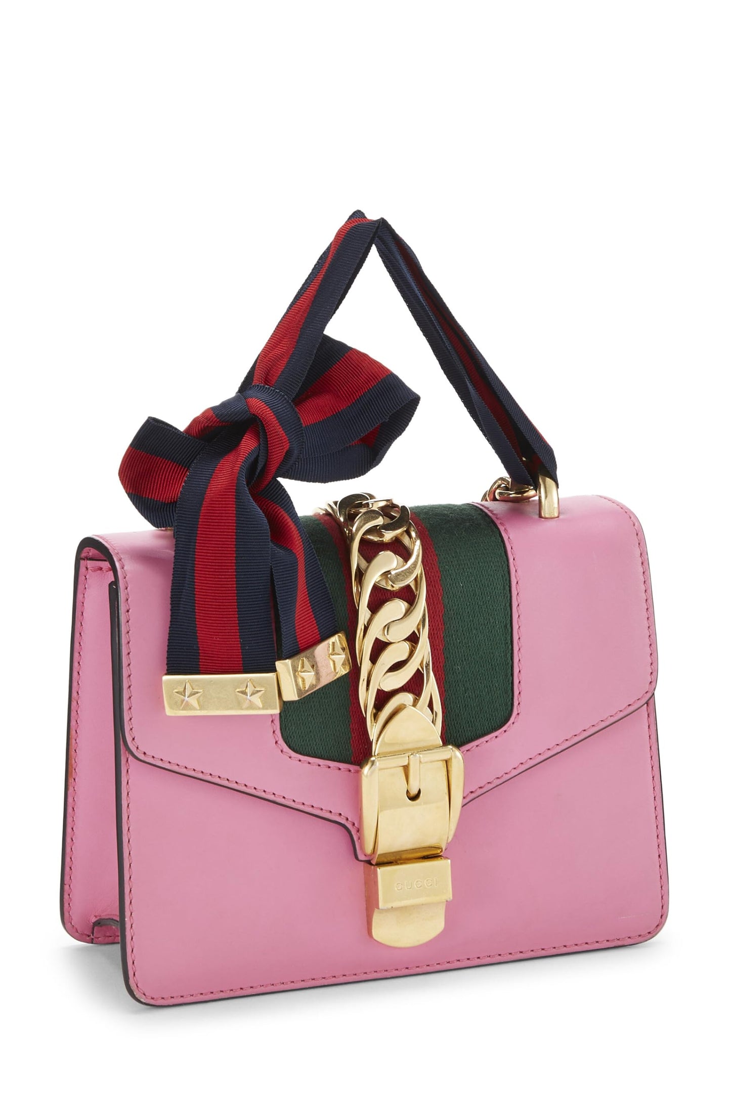 Gucci, Sylvie Mini en cuir rose d'occasion, rose