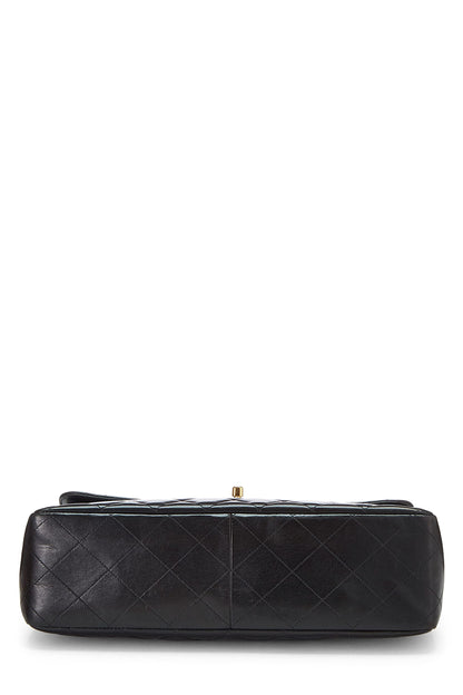 Chanel, Pre-Loved Black Quilted Lambskin Half Flap Jumbo, Black