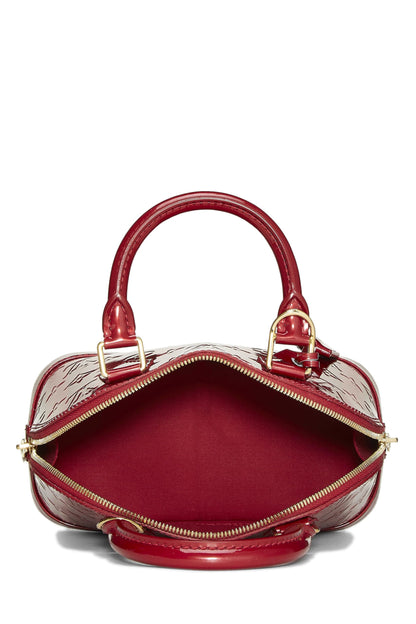 Louis Vuitton, Vernis Rayures Alma BB Indian Rose Monogram d'occasion, Rouge