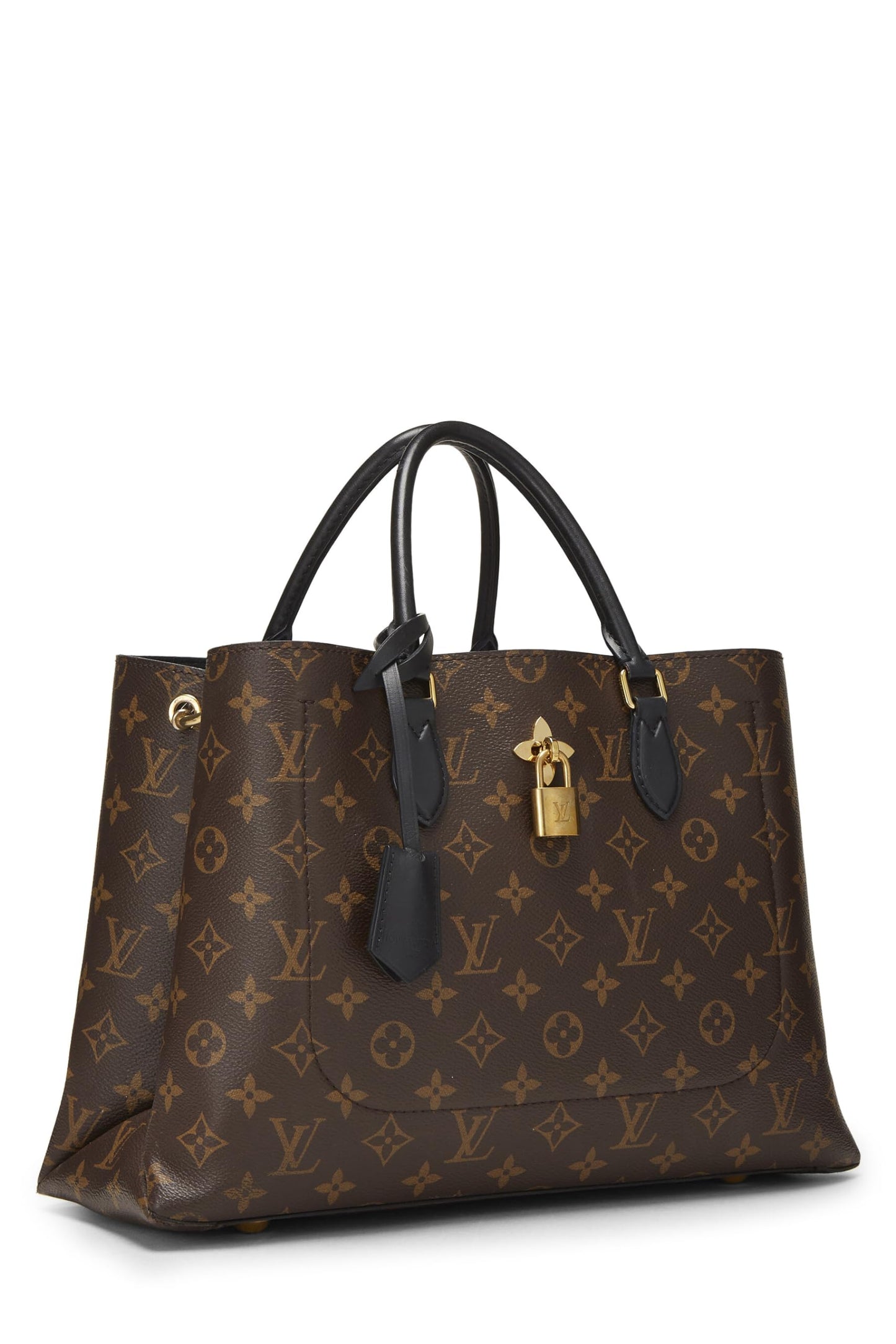 Louis Vuitton, sac fourre-tout zippé à fleurs Monogram noir d'occasion MM, noir