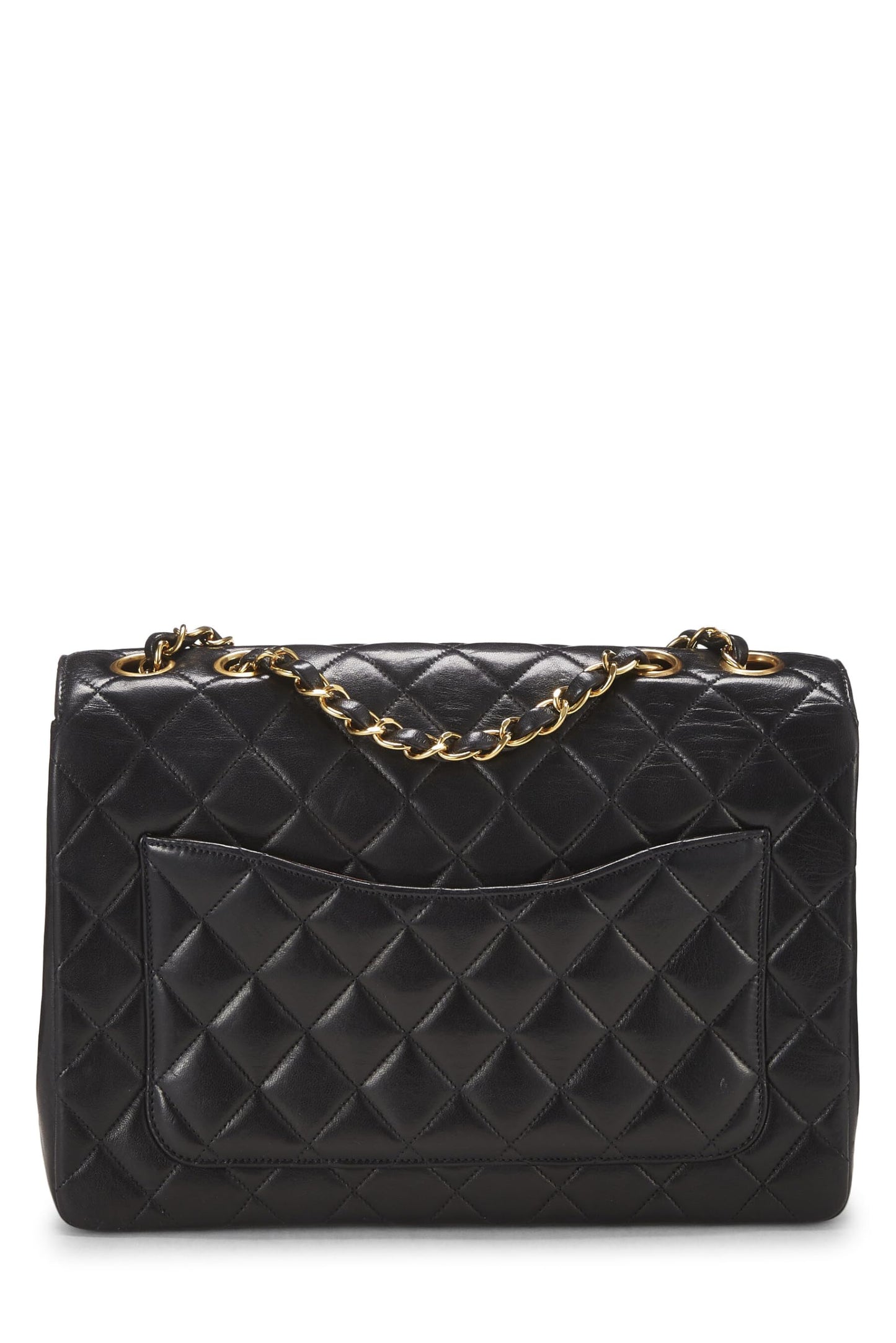 Chanel, sac à rabat moyen en cuir d'agneau matelassé noir d'occasion Paris Limited, noir