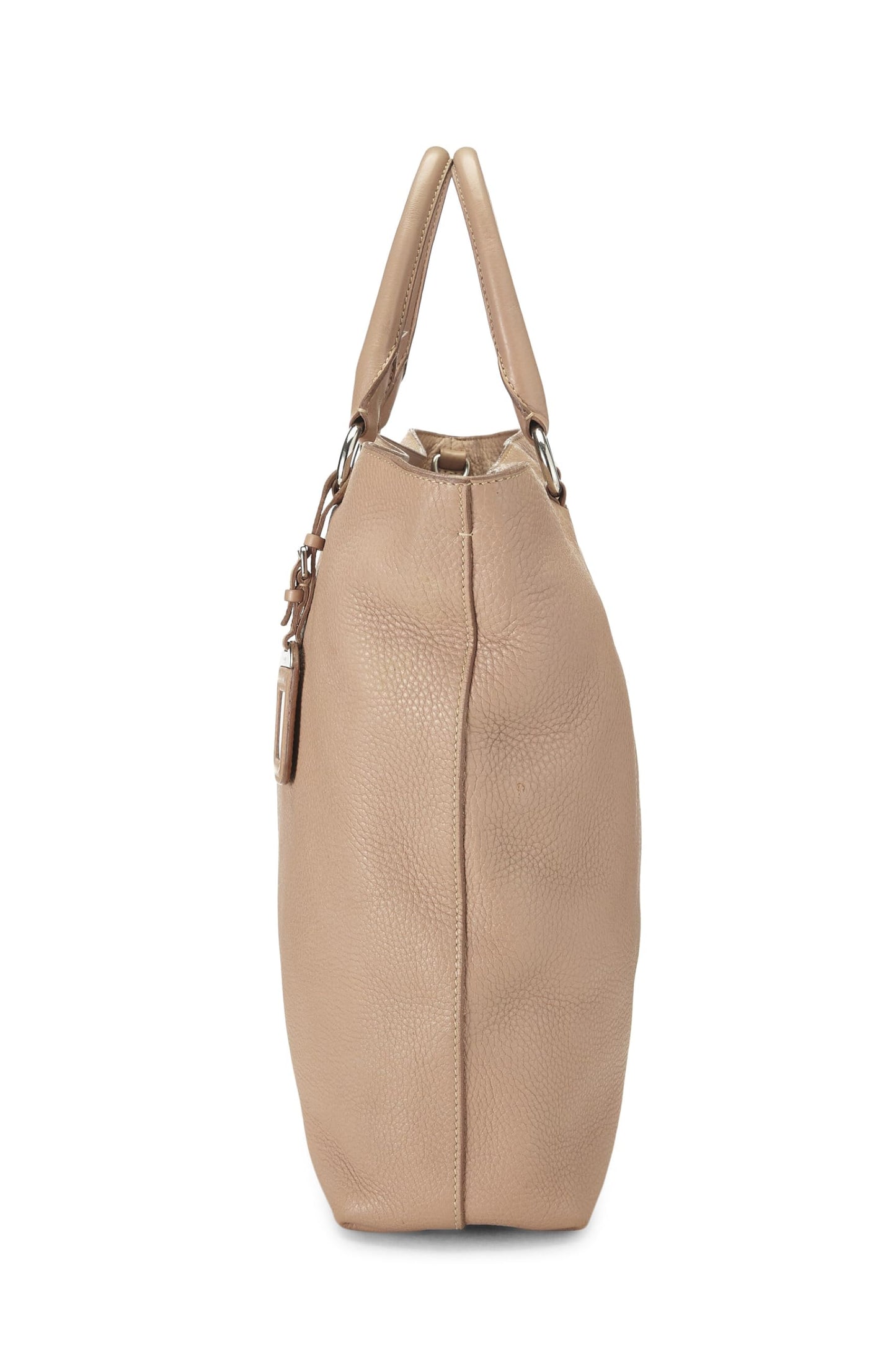 Prada, sac cabas convertible à poignée supérieure Vitello Daino beige d'occasion, beige