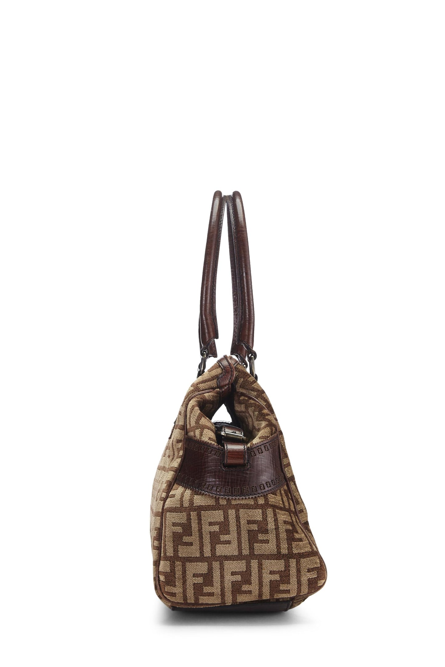 Fendi, Pre-Loved Brown Zucca Velour Bag Du Jour Medium, Brown