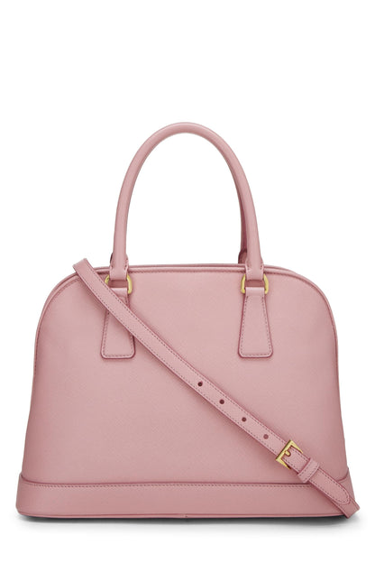 Prada, Pre-Loved Pastel Pink Saffiano Dome Tote, Pink