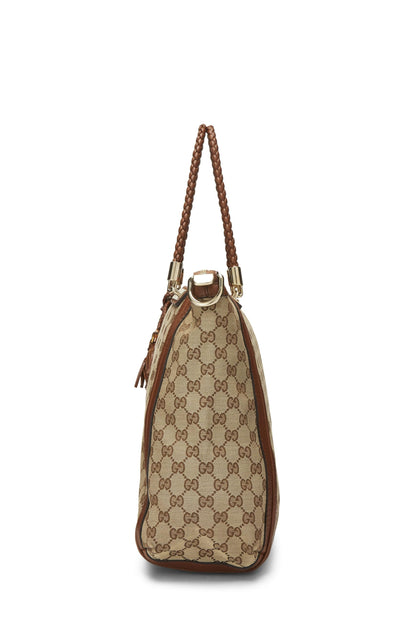 Gucci, Pre-Loved Original GG Canvas Bella Tote, Brown