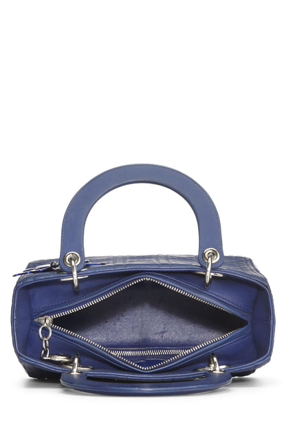 Dior, Pre-Loved Matte Blue Cannage Calfskin Lady Dior Medium, Blue