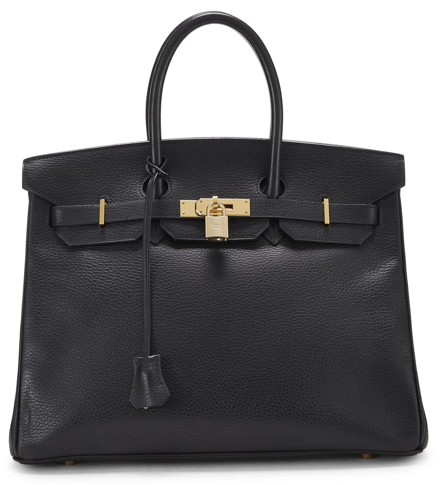 Hermès, Pre-Loved Black Ardennes Birkin 35, Black