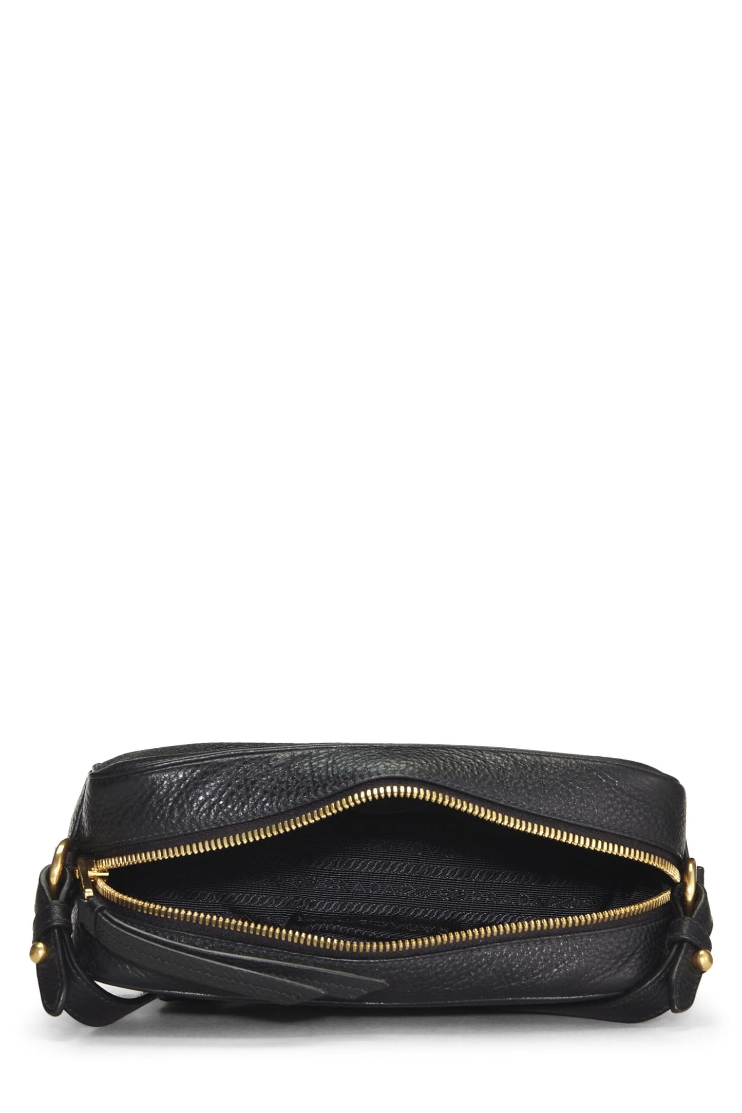 Prada, Pre-Loved Black Vitello Daino Camera Bag, Black