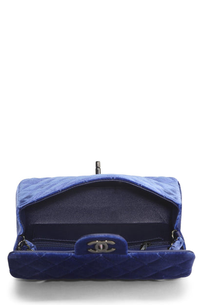 Chanel, Pre-Loved Purple Velvet Rectangular Flap Mini, Navy