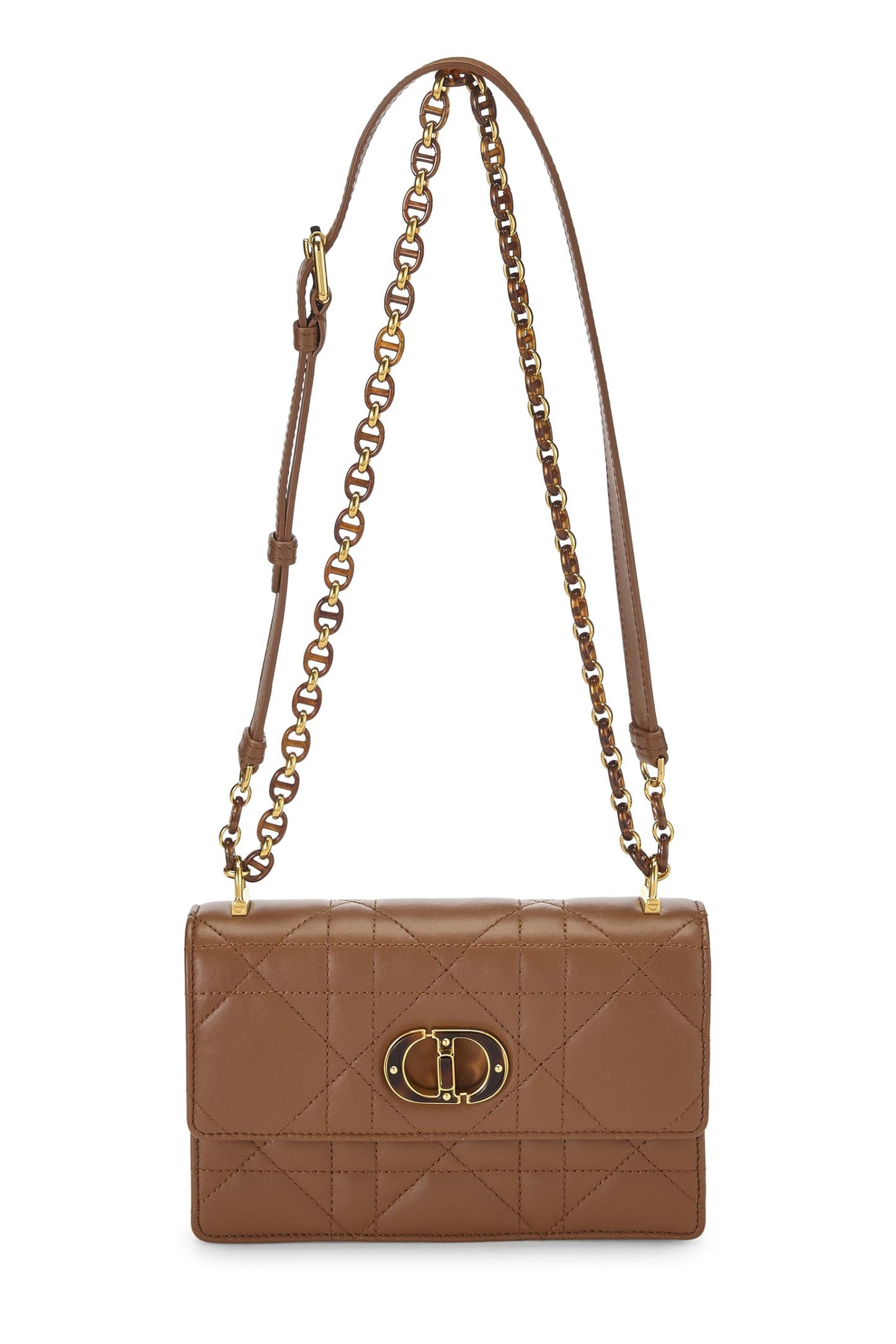 Dior, sac Miss Caro Mini en cuir d'agneau Cannage marron d'occasion, marron