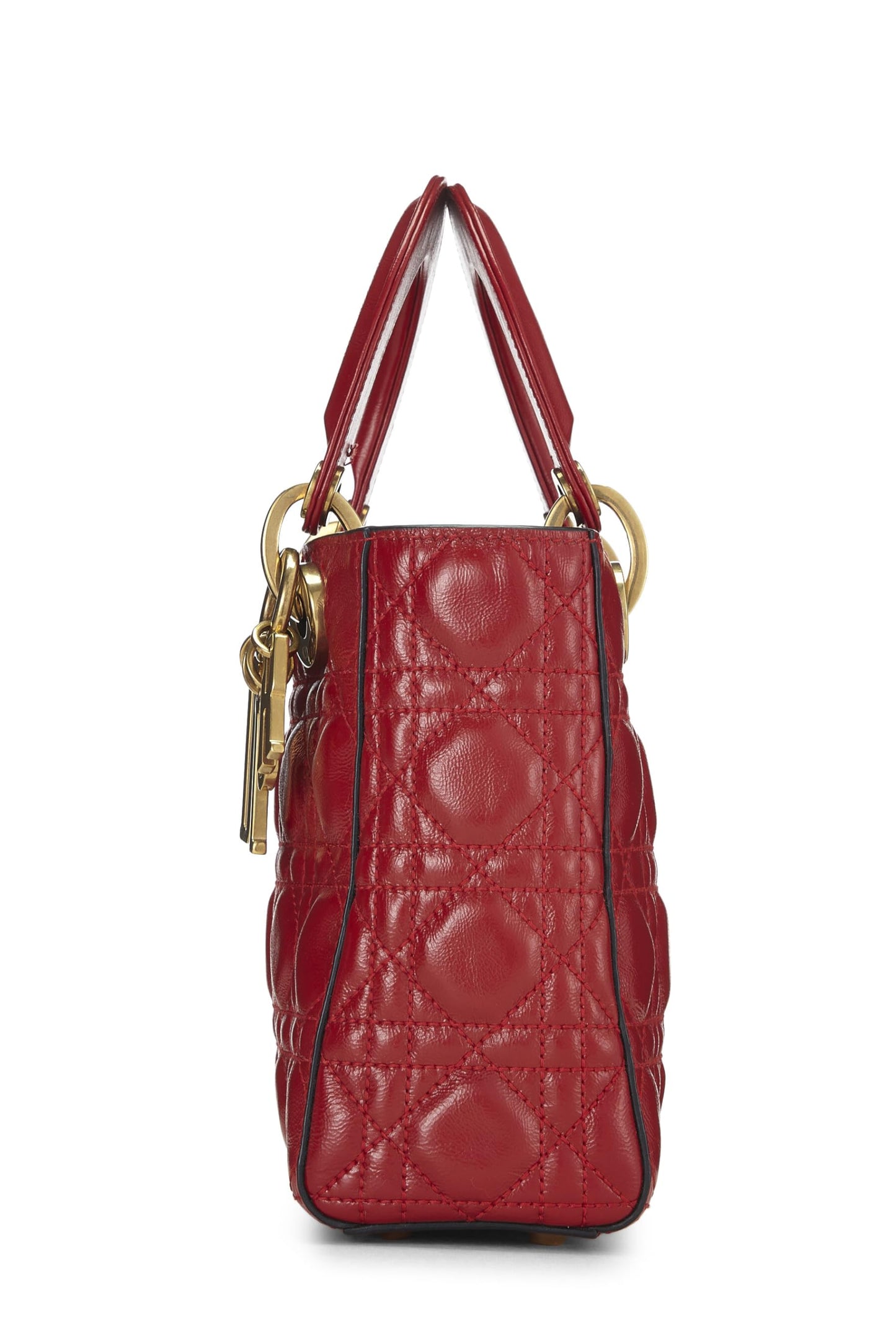 Dior, My Lady Dior Lucky Charm Small en cuir de veau rouge d'occasion, rouge