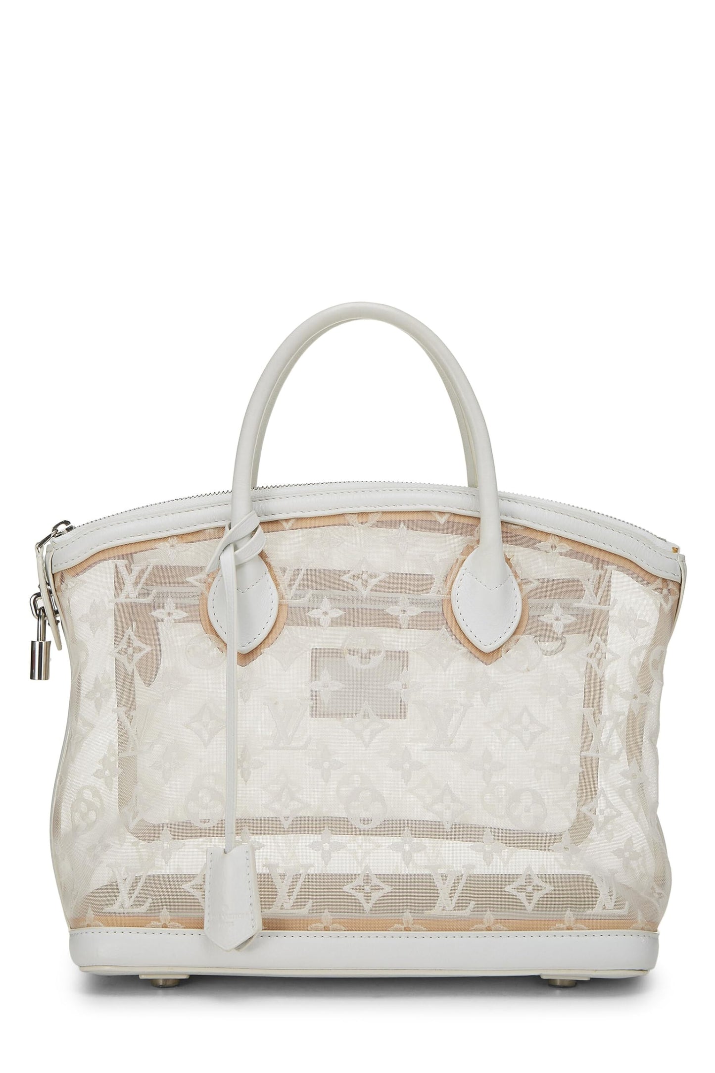 Louis Vuitton, Lockit en maille transparente monogramme blanche d'occasion, blanc