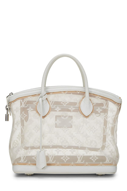 Louis Vuitton, Lockit transparente de malla con monograma blanco Pre-Loved, Blanco