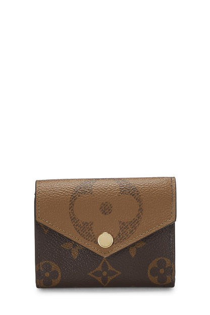 Louis Vuitton, Pre-Loved Monogram Reversed Giant Canvas Zoe Wallet, Brown